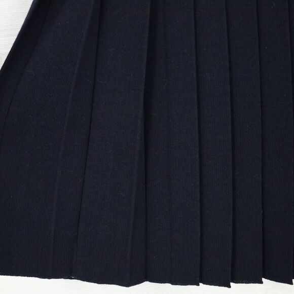 Laurel Escada Sweater Skirt Womens 8 US 40 EU Navy Blue Wool Knit Pleated Vtg - Picture 7 of 9